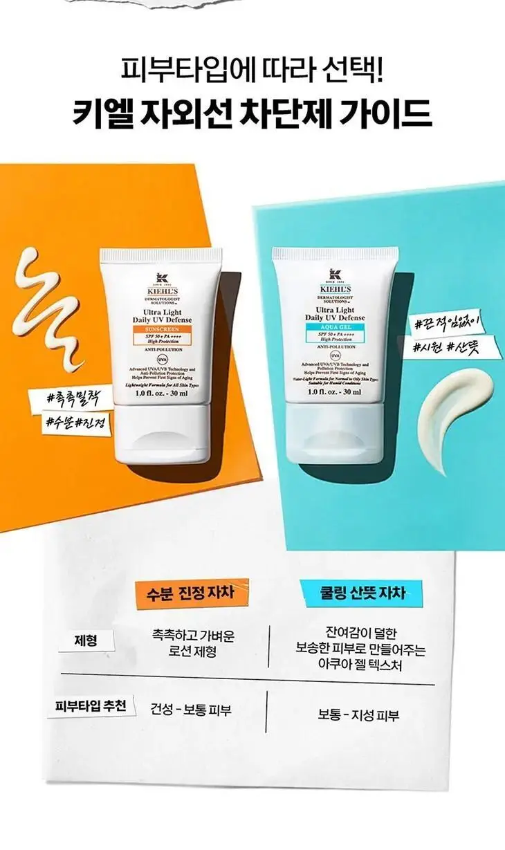 [진정자차] 키엘 울트라 라이트 데일리 유브이 디펜스 썬 스크린 60ml 상세페이지 8